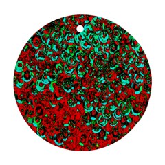 Red Turquoise Abstract Background Ornament (round) by Nexatart