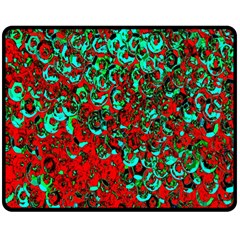 Red Turquoise Abstract Background Double Sided Fleece Blanket (medium) 