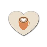 Artin Coffee Chocolate Brown Heart Love Rubber Coaster (Heart)  Front
