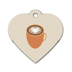 Artin Coffee Chocolate Brown Heart Love Dog Tag Heart (one Side) by Mariart