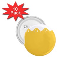 Beer Foam Yellow White 1 75  Buttons (10 Pack)