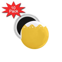 Beer Foam Yellow White 1 75  Magnets (10 Pack) 