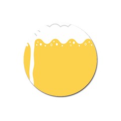 Beer Foam Yellow White Magnet 3  (round)