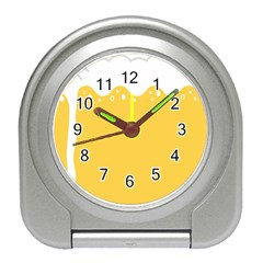 Beer Foam Yellow White Travel Alarm Clocks