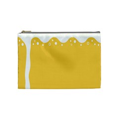 Beer Foam Yellow White Cosmetic Bag (medium) 