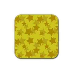 Yellow Star Rubber Coaster (square) 
