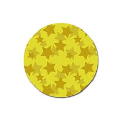 Yellow Star Magnet 3  (round) by Mariart