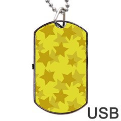 Yellow Star Dog Tag Usb Flash (one Side) by Mariart