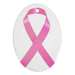 Breast Cancer Ribbon Pink Ornament (oval)
