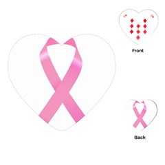 Breast Cancer Ribbon Pink Playing Cards (heart)  by Mariart