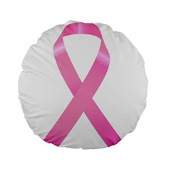 Breast Cancer Ribbon Pink Standard 15  Premium Round Cushions by Mariart