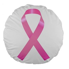 Breast Cancer Ribbon Pink Large 18  Premium Flano Round Cushions by Mariart