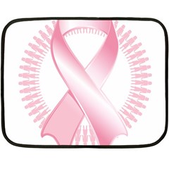 Breast Cancer Ribbon Pink Girl Women Fleece Blanket (mini) by Mariart