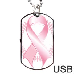 Breast Cancer Ribbon Pink Girl Women Dog Tag Usb Flash (two Sides)