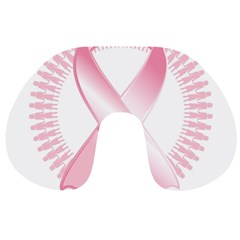 Breast Cancer Ribbon Pink Girl Women Travel Neck Pillows