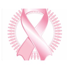 Breast Cancer Ribbon Pink Girl Women Double Sided Flano Blanket (medium)  by Mariart