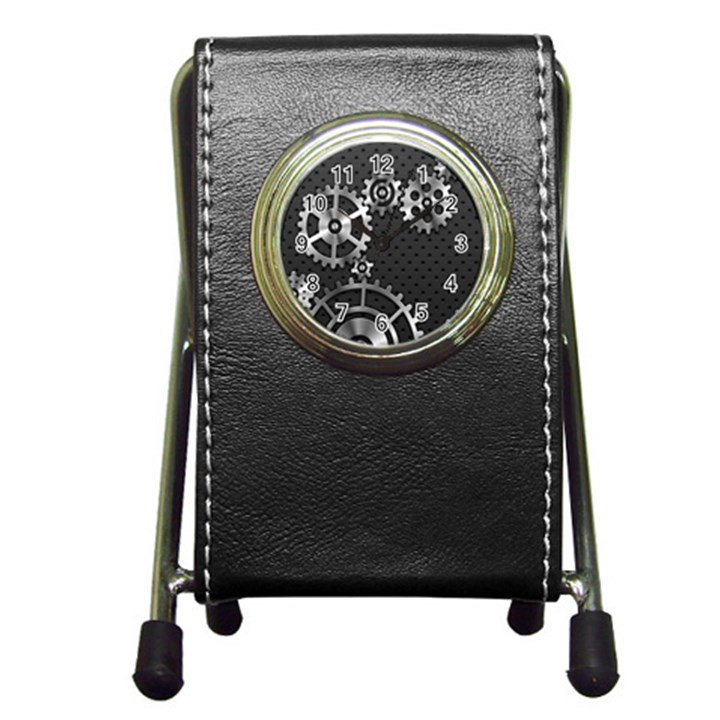 Chain Iron Polka Dot Black Silver Pen Holder Desk Clocks