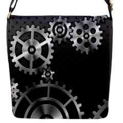 Chain Iron Polka Dot Black Silver Flap Messenger Bag (s)