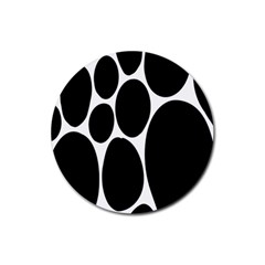 Dalmatian Black Spot Stone Rubber Round Coaster (4 Pack) 