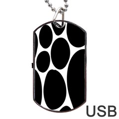 Dalmatian Black Spot Stone Dog Tag Usb Flash (two Sides) by Mariart