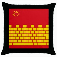 Firewall Bridge Signal Yellow Red Throw Pillow Case (black)