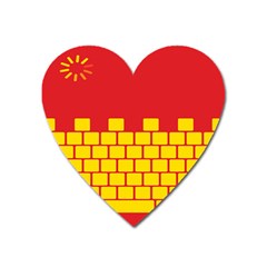 Firewall Bridge Signal Yellow Red Heart Magnet by Mariart