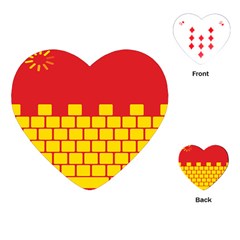 Firewall Bridge Signal Yellow Red Playing Cards (heart)  by Mariart