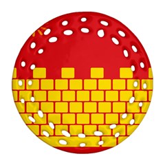Firewall Bridge Signal Yellow Red Ornament (round Filigree)