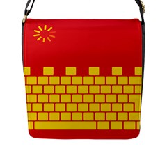 Firewall Bridge Signal Yellow Red Flap Messenger Bag (l)  by Mariart