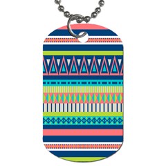 Aztec Triangle Chevron Wave Plaid Circle Color Rainbow Dog Tag (two Sides) by Mariart