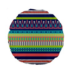 Aztec Triangle Chevron Wave Plaid Circle Color Rainbow Standard 15  Premium Round Cushions by Mariart