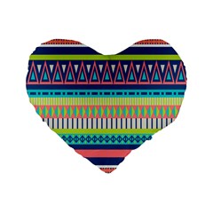 Aztec Triangle Chevron Wave Plaid Circle Color Rainbow Standard 16  Premium Heart Shape Cushions by Mariart