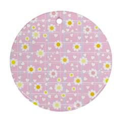 Flower Floral Sunflower Pink Yellow Ornament (round)