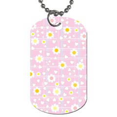 Flower Floral Sunflower Pink Yellow Dog Tag (one Side) by Mariart