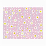 Flower Floral Sunflower Pink Yellow Small Glasses Cloth (2-Side) Back