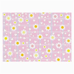 Flower Floral Sunflower Pink Yellow Large Glasses Cloth by Mariart