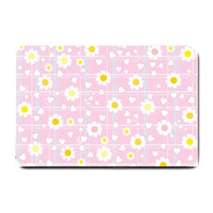 Flower Floral Sunflower Pink Yellow Small Doormat  by Mariart