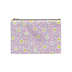 Flower Floral Sunflower Pink Yellow Cosmetic Bag (medium) 