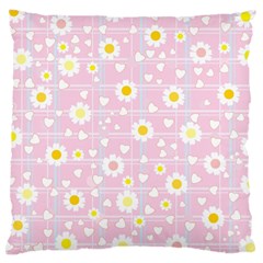 Flower Floral Sunflower Pink Yellow Large Cushion Case (one Side) by Mariart