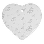 Dollar Sign Transparent Heart Ornament (Two Sides) Front