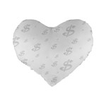 Dollar Sign Transparent Standard 16  Premium Heart Shape Cushions Back