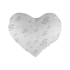 Dollar Sign Transparent Standard 16  Premium Flano Heart Shape Cushions by Mariart