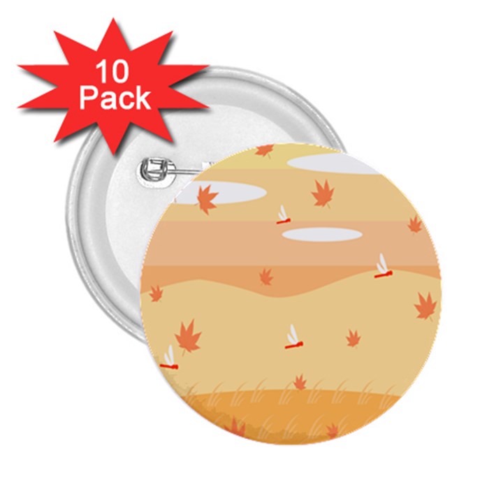 Dragonfly Leaf Orange 2.25  Buttons (10 pack) 