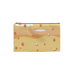 Dragonfly Leaf Orange Cosmetic Bag (small)  by Mariart