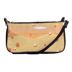 Dragonfly Leaf Orange Shoulder Clutch Bags by Mariart