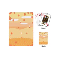 Dragonfly Leaf Orange Playing Cards (mini)  by Mariart