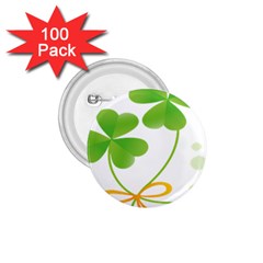 Flower Floralleaf Green Reboon 1 75  Buttons (100 Pack) 