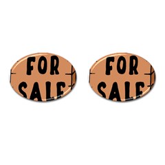 For Sale Sign Black Brown Cufflinks (oval)