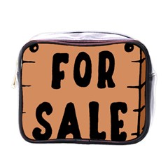 For Sale Sign Black Brown Mini Toiletries Bags