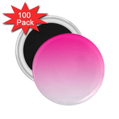 Gradients Pink White 2 25  Magnets (100 Pack) 